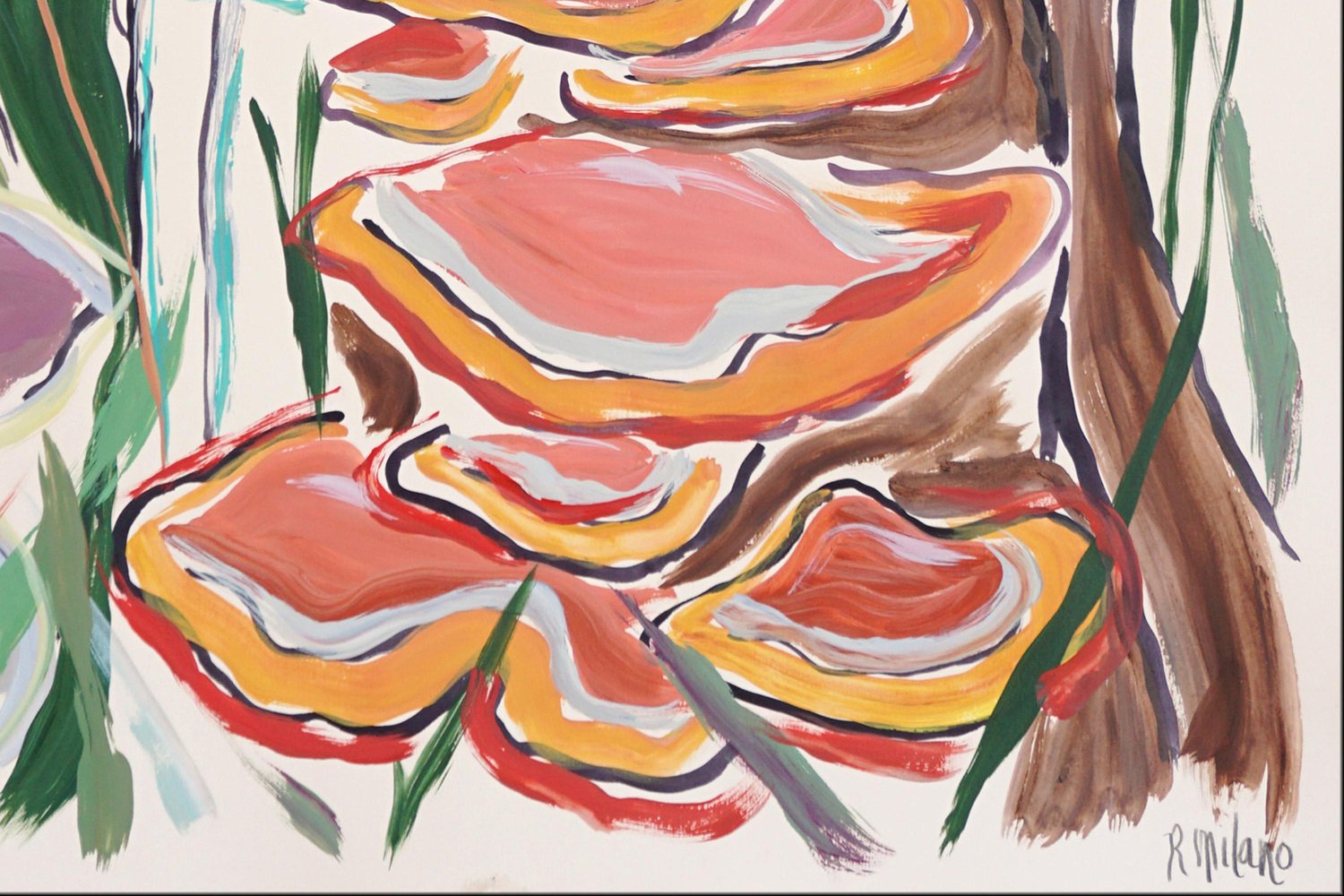 Romina Milano, Mushroom Harvest Diptych, 2024, Acrylic & Ink on