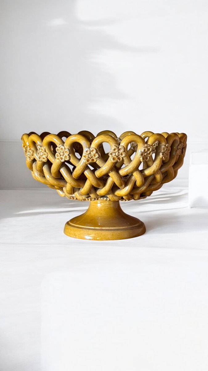 Corbeille à fruits en céramique décorative vintage en