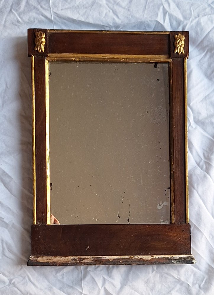 Vintage-Spiegel Mit Blumen-Schnitzerei – 35,6 X 27,9 Cm, Holzrahmen, Silberfolie, Wanddekoration Für Wohnzimmer & Diele