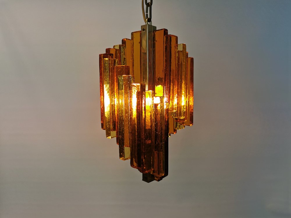 Suspension En Laiton Taillée à La Flamme - Signée Svend Aage Holm Sørensen - Style Scandinave MCM