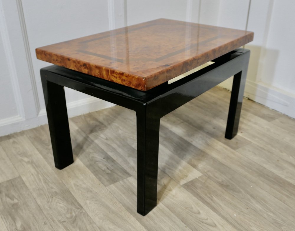 Art Deco Floating Top Walnut & Lacquered Low Tables, 1960s, Set of 2 ...