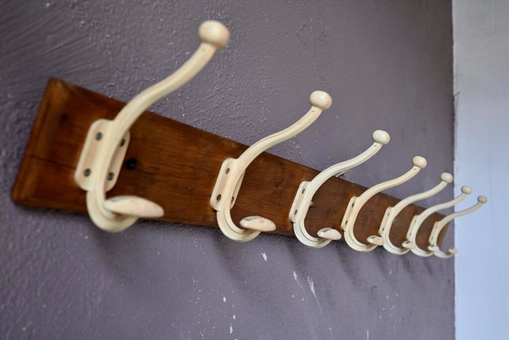 Large Wood and Plastic Coat Rack, 1970s for sale at Pamono