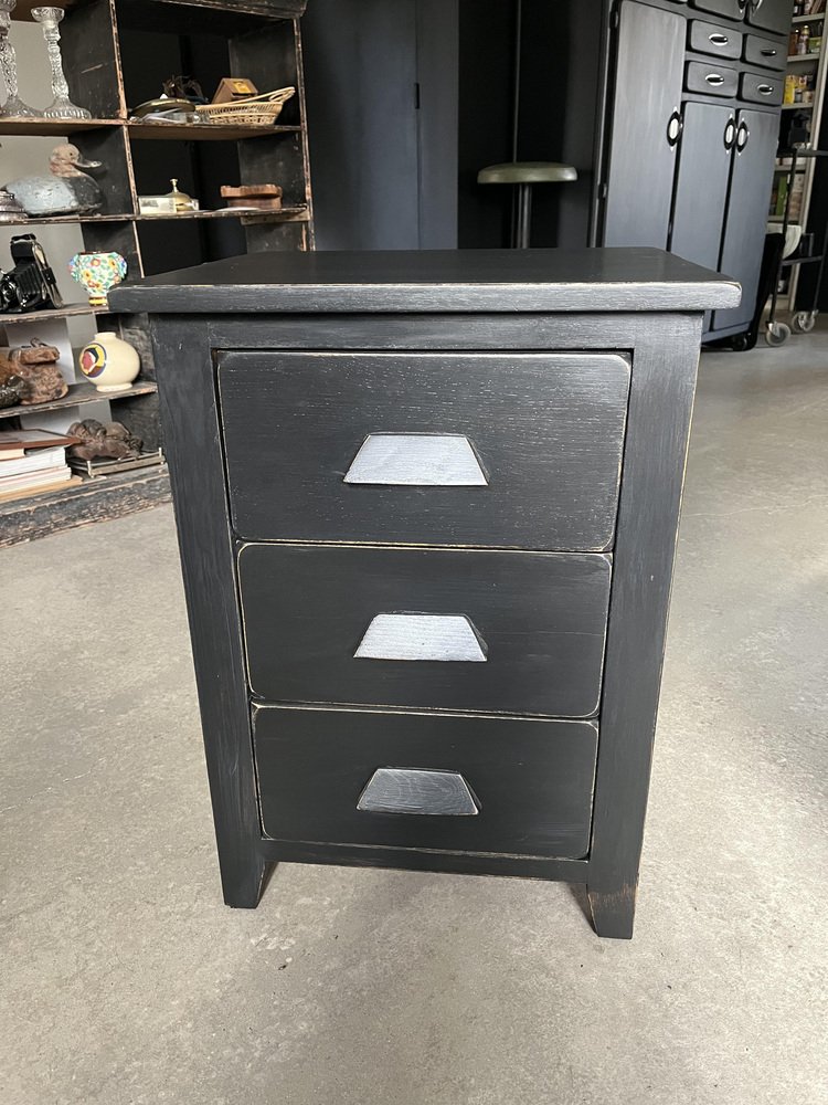 Black Bedside Table for sale at Pamono