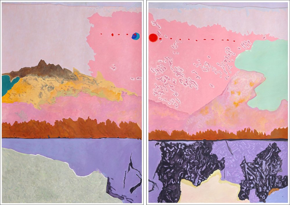 Alexandra Czierpka, The Moon Pauses Time Diptych, 2024, Acrylic and Oil