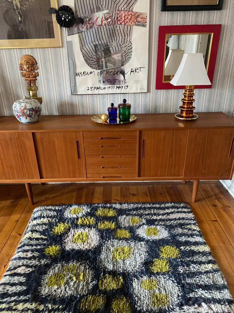 Mid-Century Modern Wool Rya Rug, 1960s for sale at Pamono