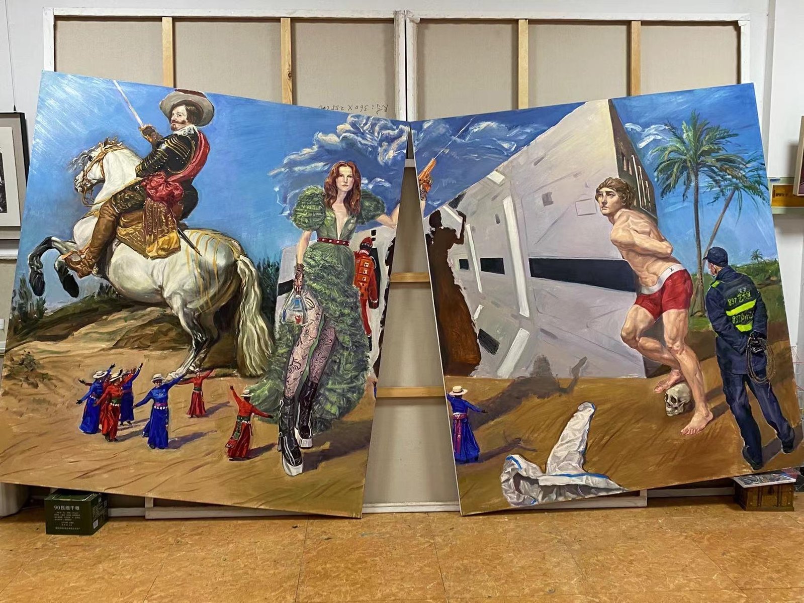 Su Yu, No Heroes in Trouble Time, 2024, Oil on Canvas for sale at Pamono