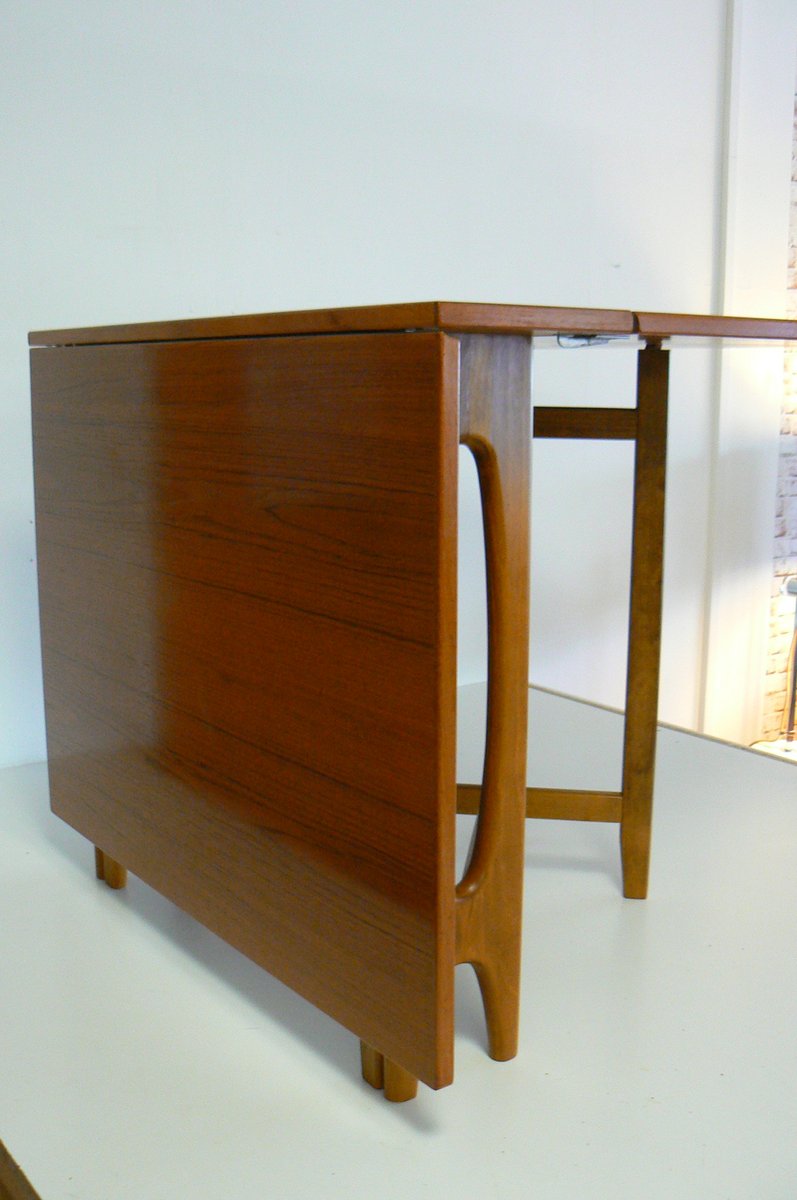 Vintage Folding Teak Dining Table by Bendt Winge for Kleppe