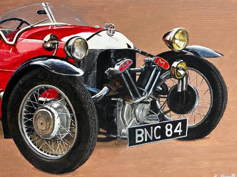British Artist, Red Morgan 1935 Two Seater Super Sports Car, Oil ...