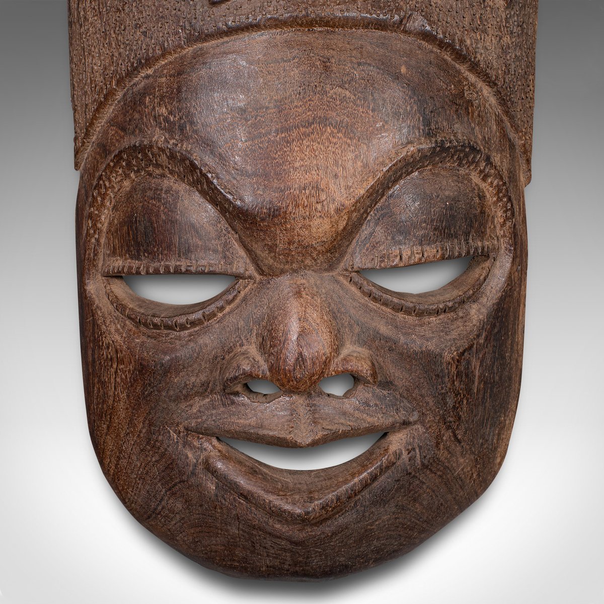 Scretched Mask Display Large Vintage African Display Mask, 1990s for sale at Pamono