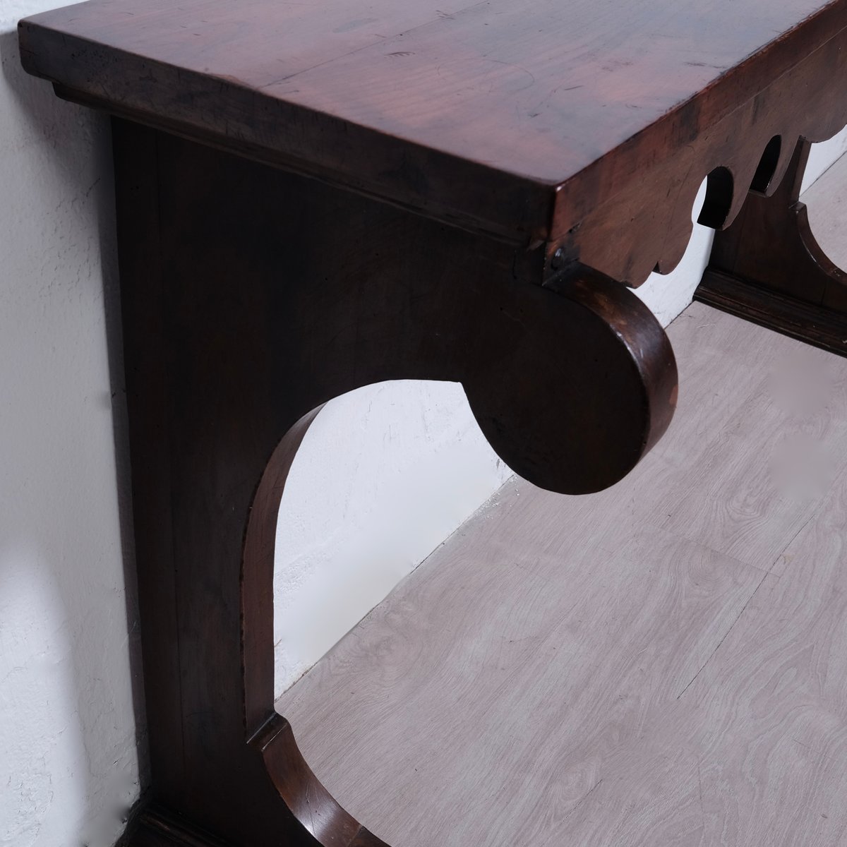 Late 19th Century Italian Walnut Wood Console for sale at Pamono