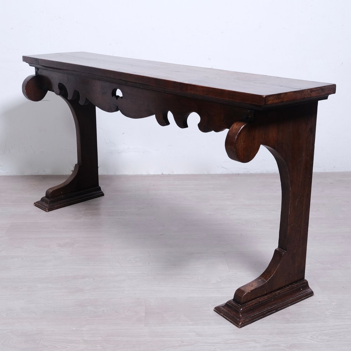 Late 19th Century Italian Walnut Wood Console for sale at Pamono
