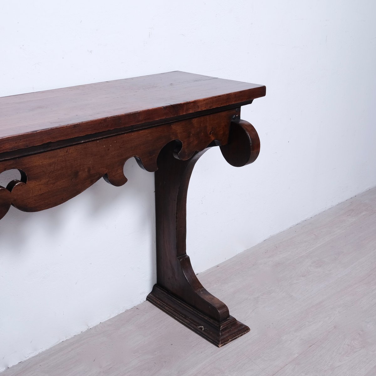 Late 19th Century Italian Walnut Wood Console for sale at Pamono