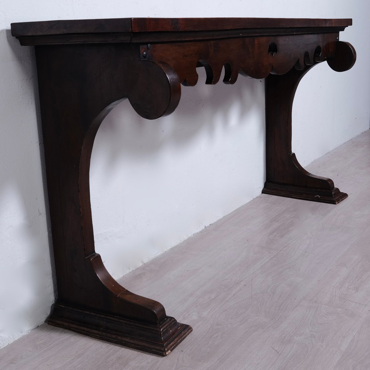 Late 19th Century Italian Walnut Wood Console for sale at Pamono