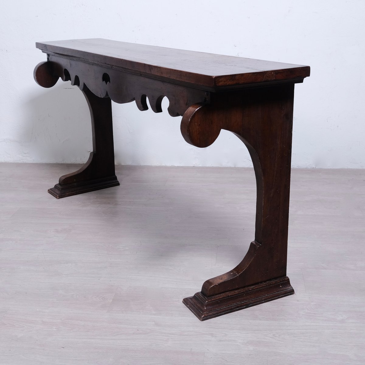 Late 19th Century Italian Walnut Wood Console for sale at Pamono