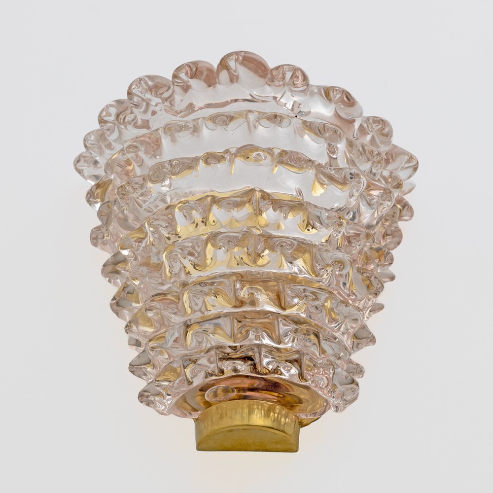 Mid-Century Modern Italian Rostrato Murano Glass Sconces from Barovier ...