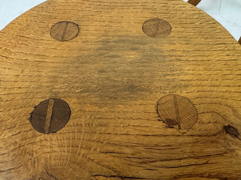 Rustic Oak Milking Stool, 1960s for sale at Pamono
