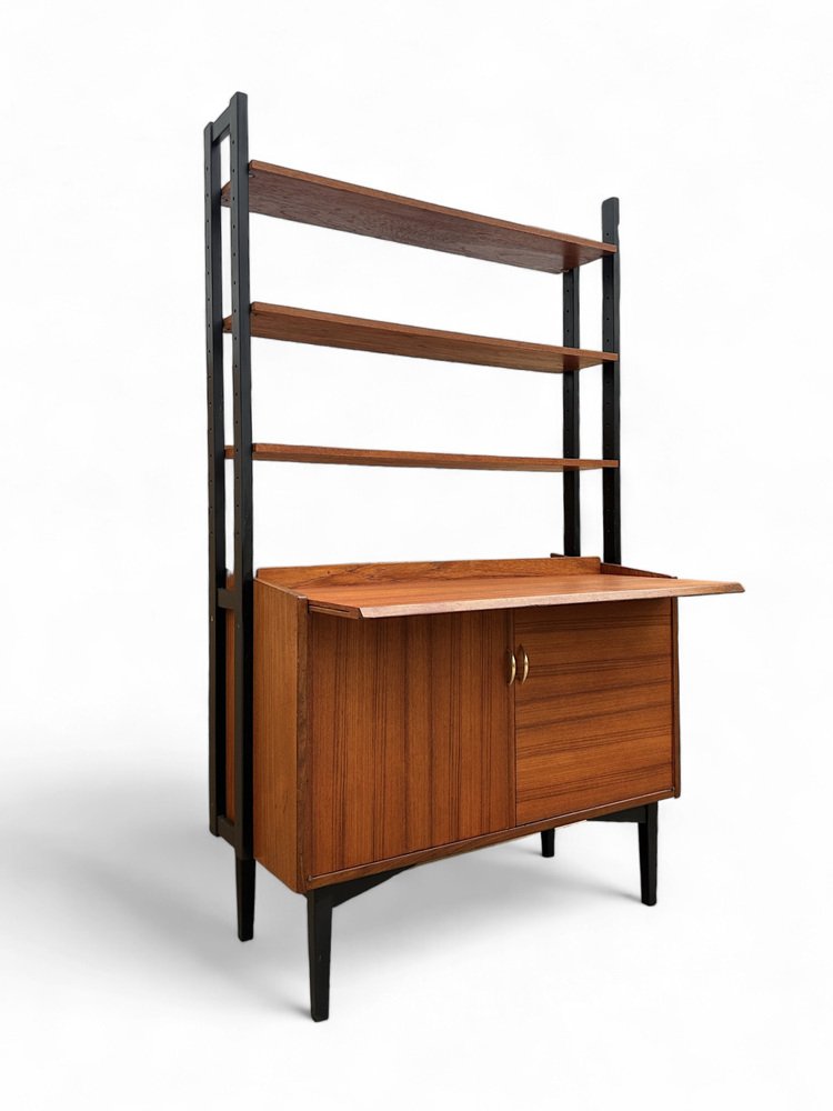View of Scandinavian Bookshelf in Teak for sale at Pamono