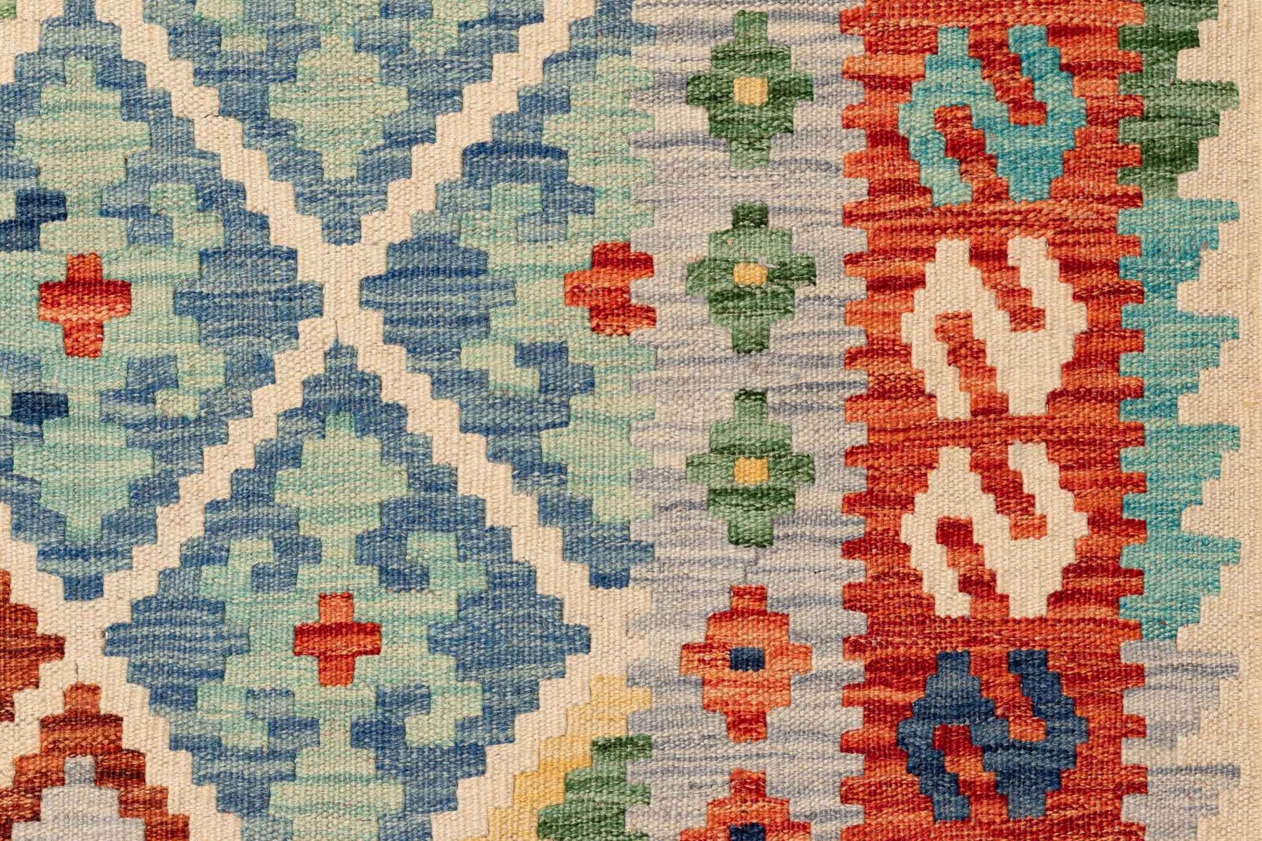 Hand-Woven Afghani Maliki Wool Kilim Rug - 4'5