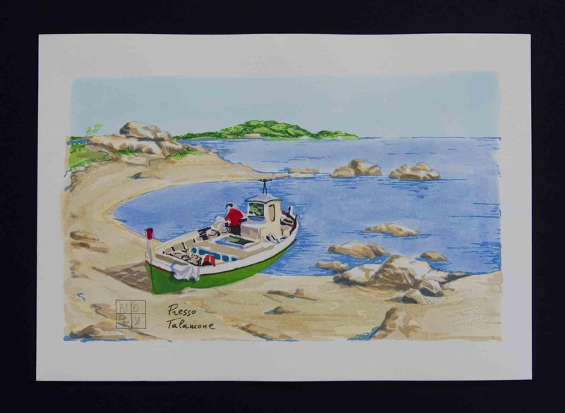 Aldo Riso, Presso Talamone, Lithograph, 2003 for sale at Pamono