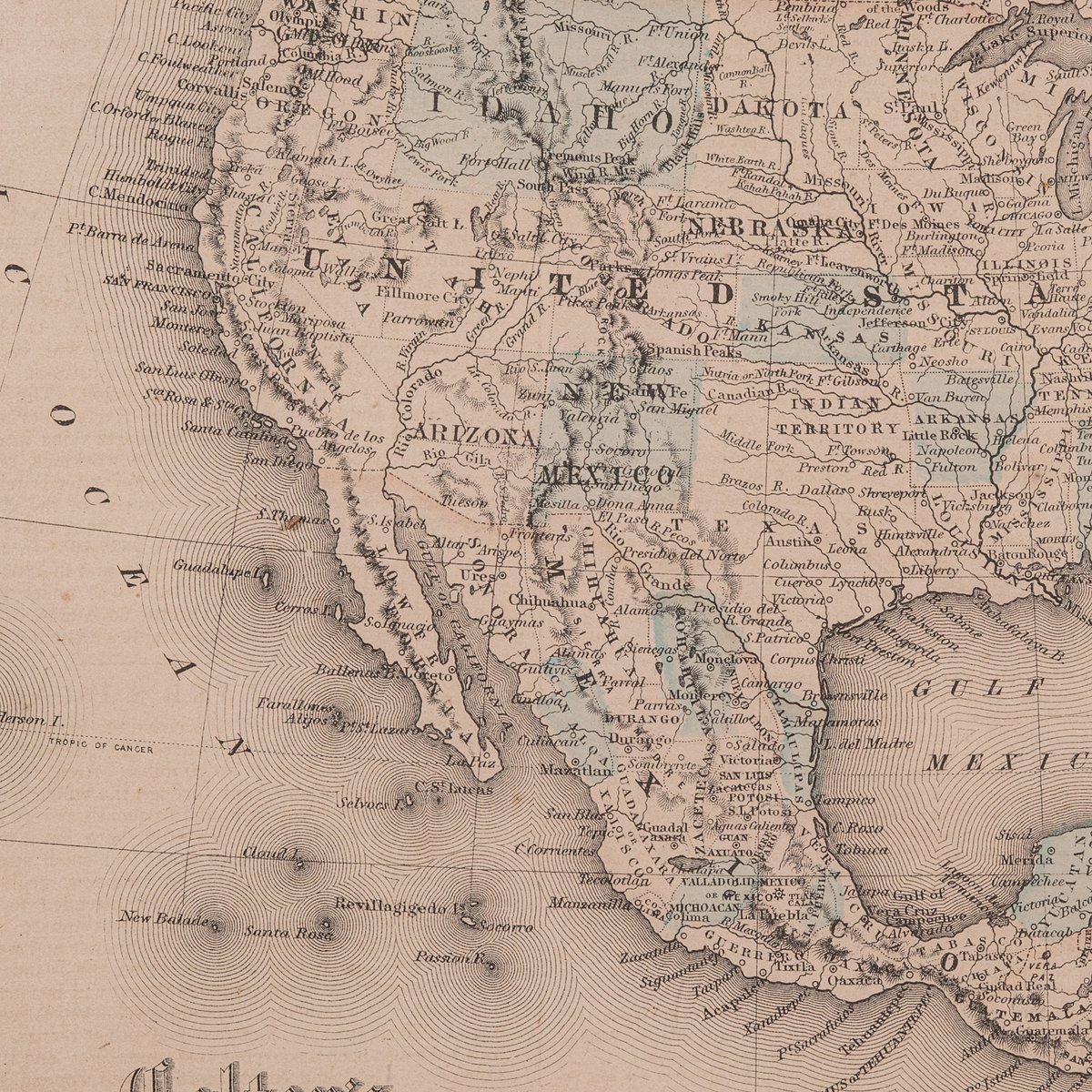 Antique Victorian North America Map for sale at Pamono