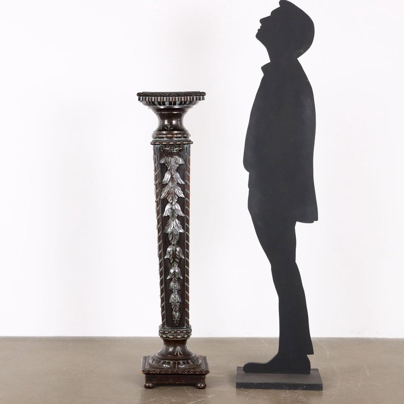 Neo Renaissance Column Neo-Renaissance Style Column in Carved Wood, Italy, 20th Century for ...