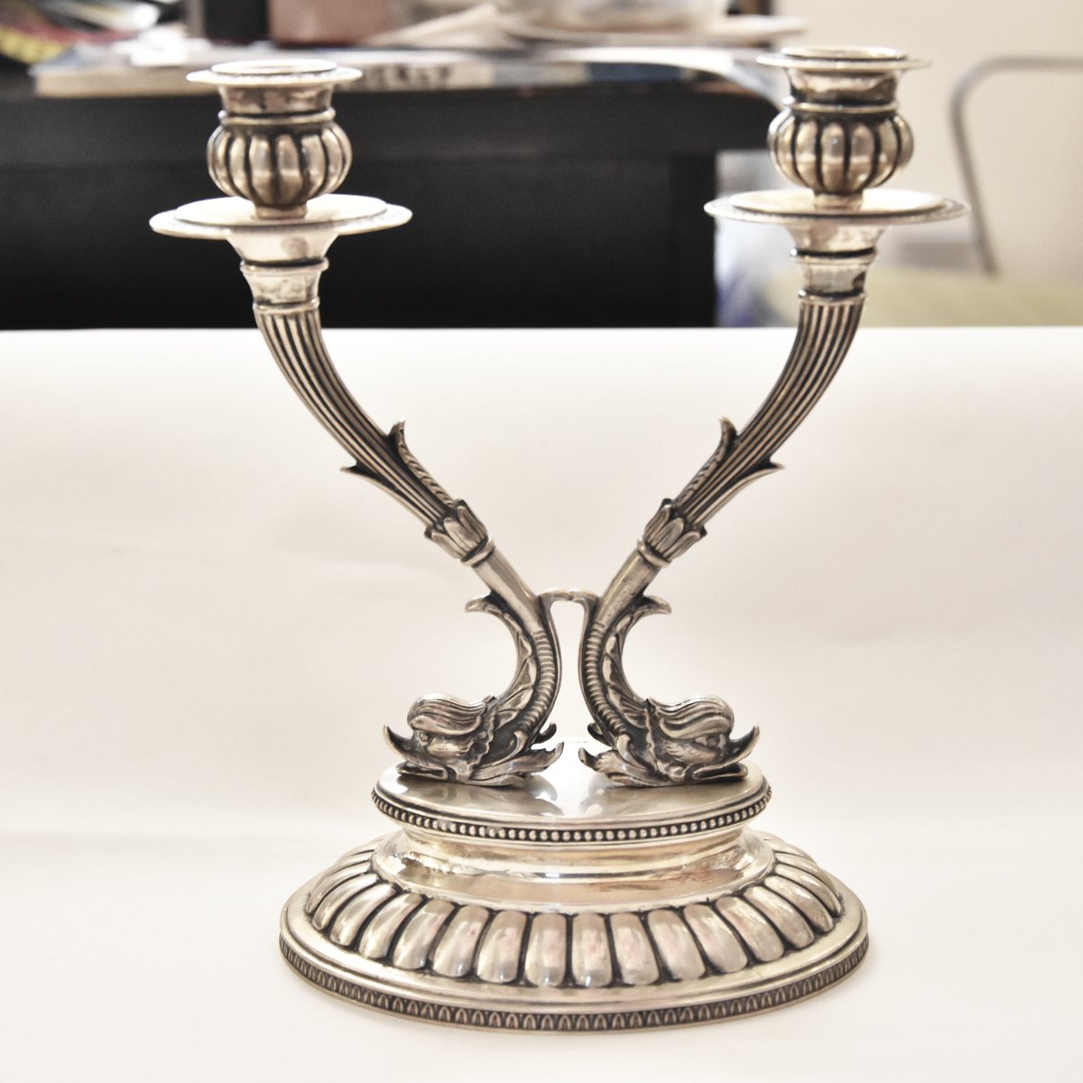 19th Century Silver Candle Holders, Set of 2 for sale at Pamono