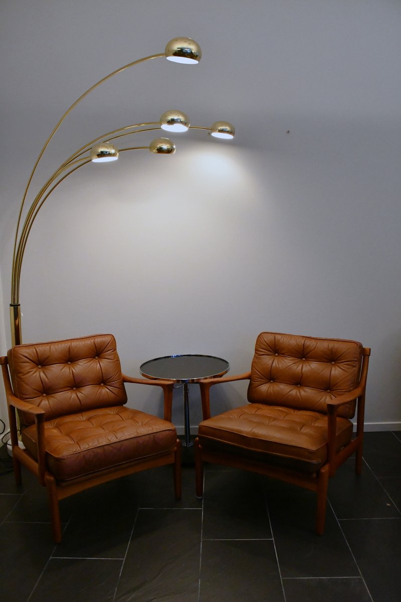 Vintage Swedish Five Arm Brass and Marble Base Floor Lamp, 1980s for ...