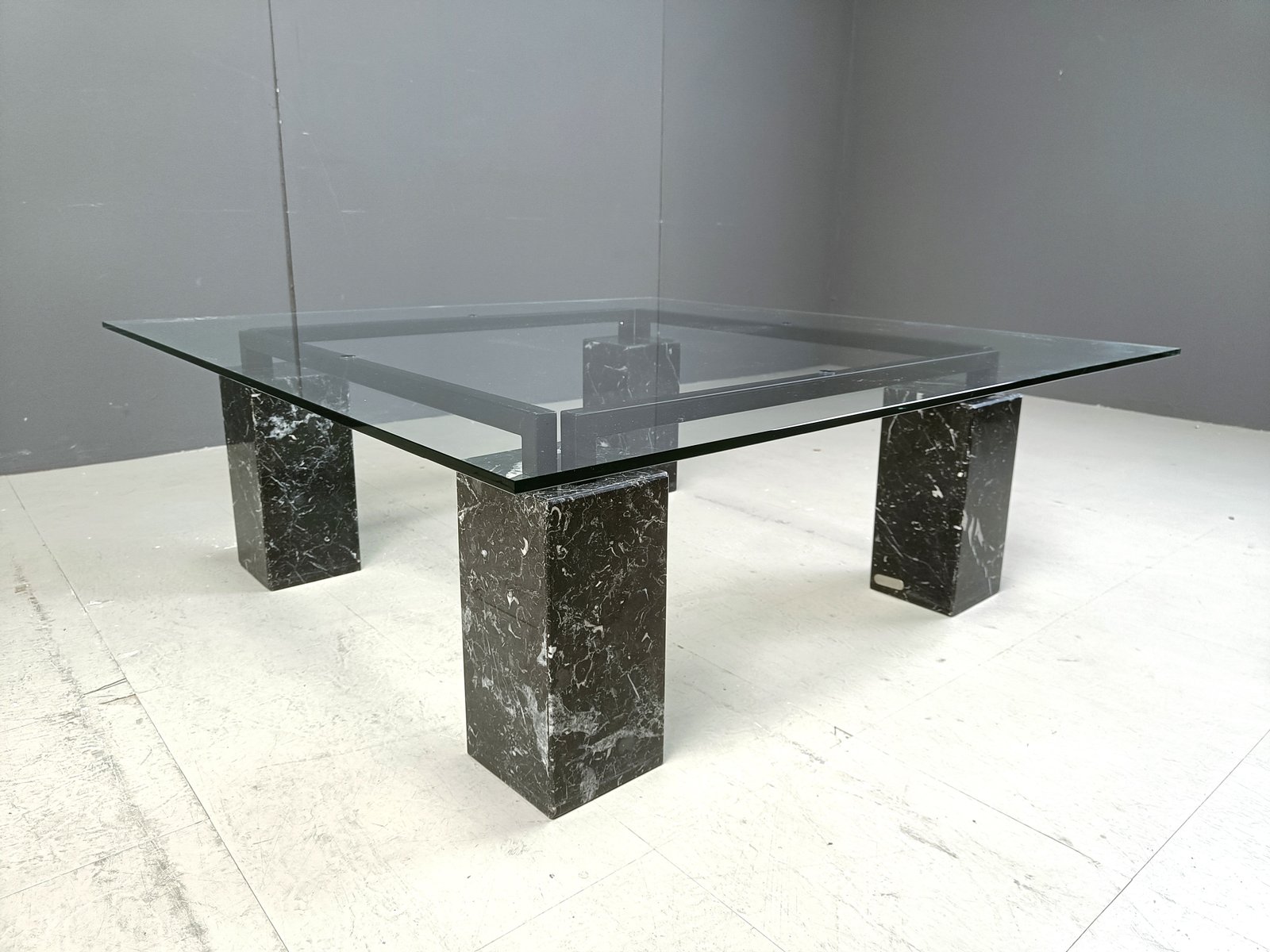 Vintage Black Marble Coffee Table by Artedi, 1970s for sale at Pamono