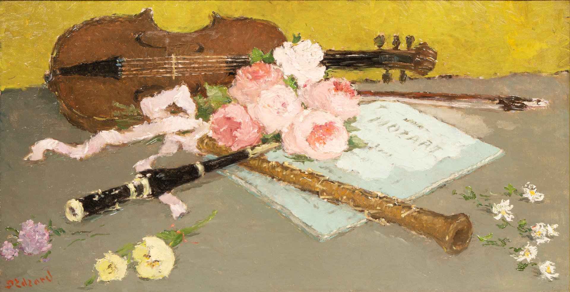Dietz Edzard, Music and Roses, 1920s, Oil on Canvas for sale at Pamono