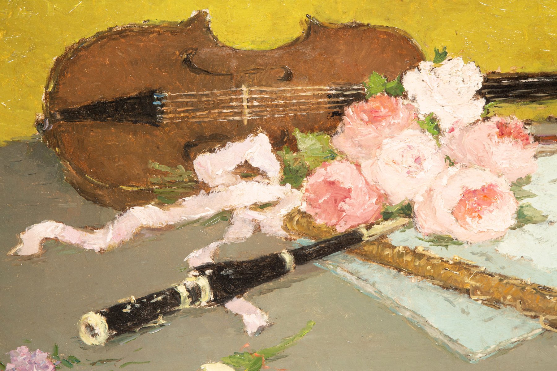 Dietz Edzard, Music and Roses, 1920s, Oil on Canvas for sale at Pamono