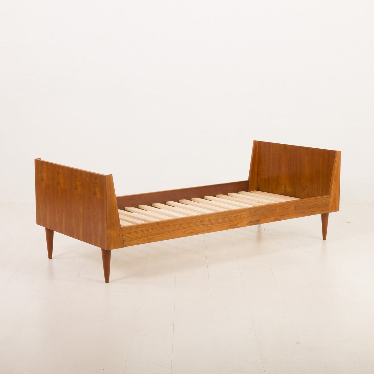 Image showcasing Mid-Century Danish Single Bed in Teak, 1960s for sale at Pamono