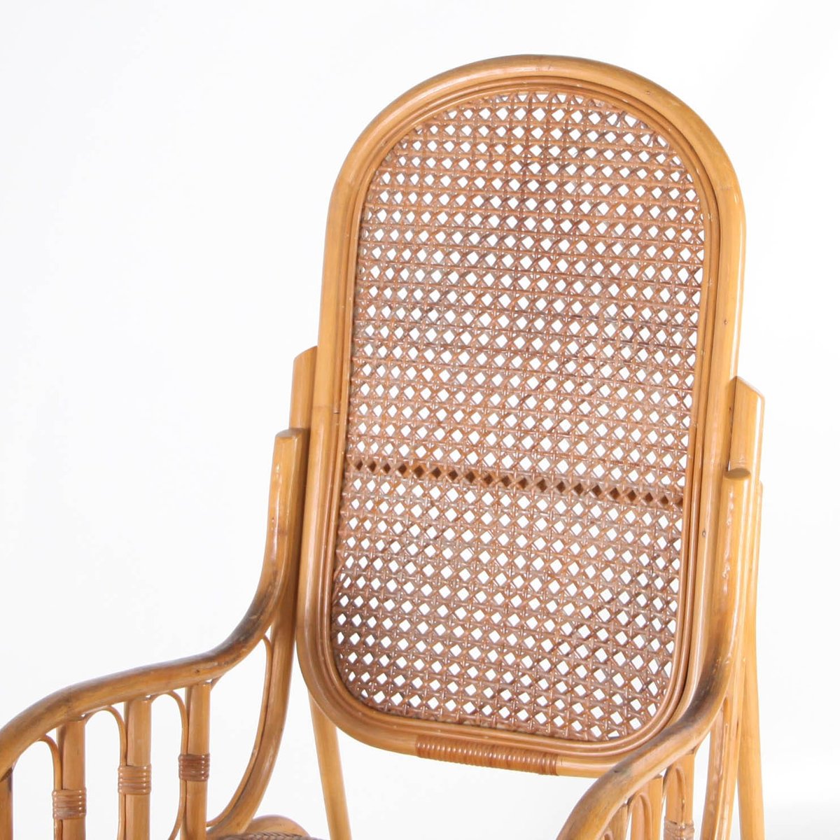 Rattan Rocking Chair, 1970s for sale at Pamono