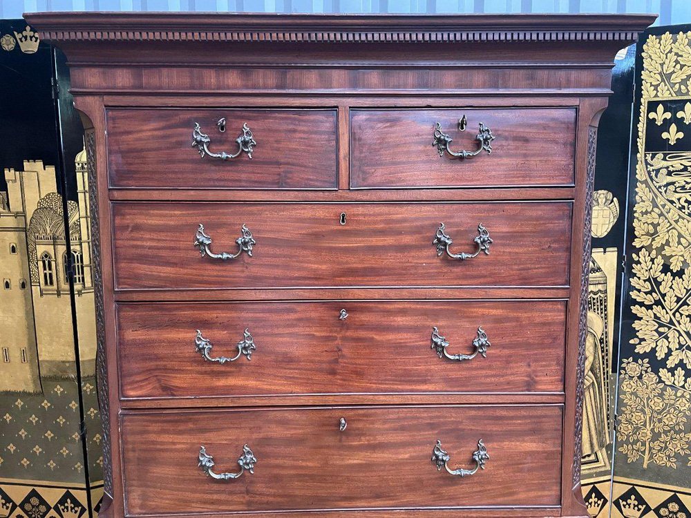 19th Century Tallboy Commode in English Mahogany for sale at Pamono