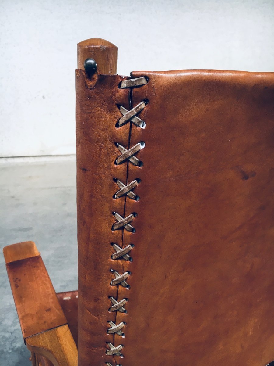 Leather Rocking Chair by Werner Biermann for Arte Sano Bogota, Colombia ...