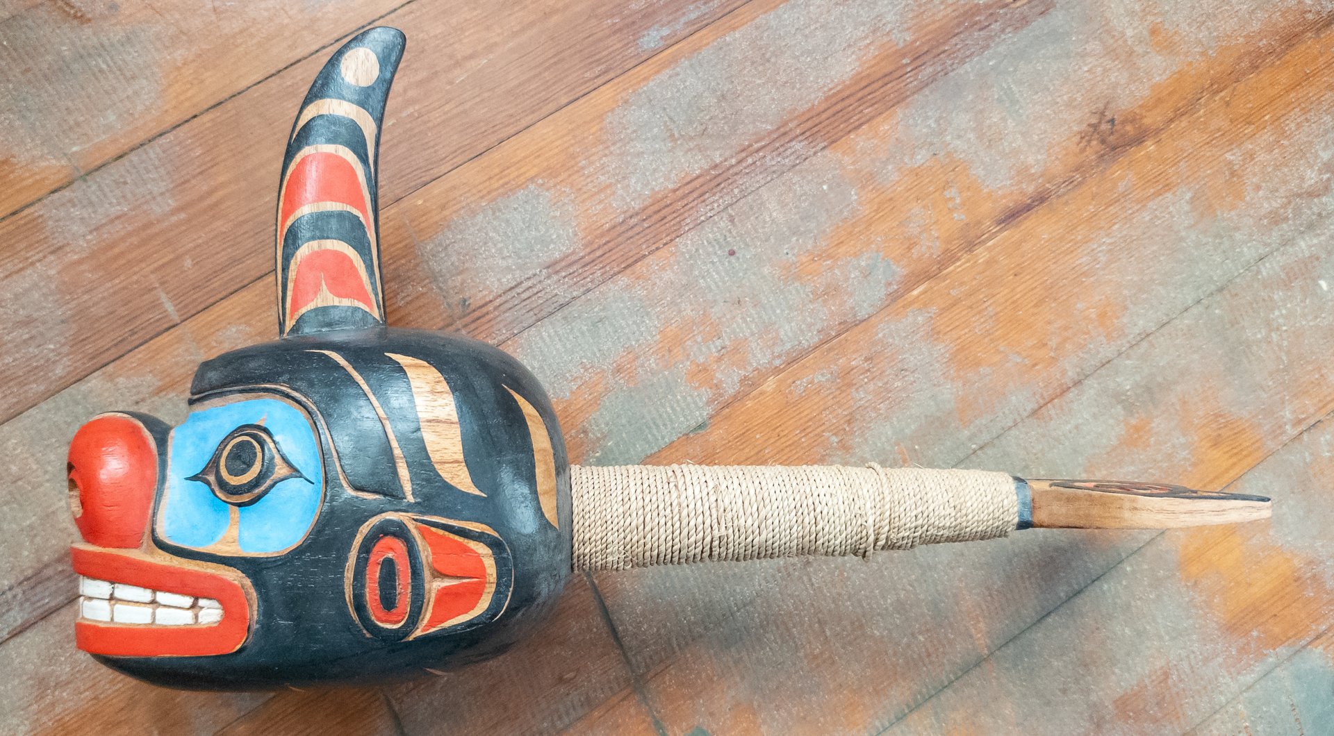 Northwest Coast Native American Indian Carved Wood Rattle for sale at ...