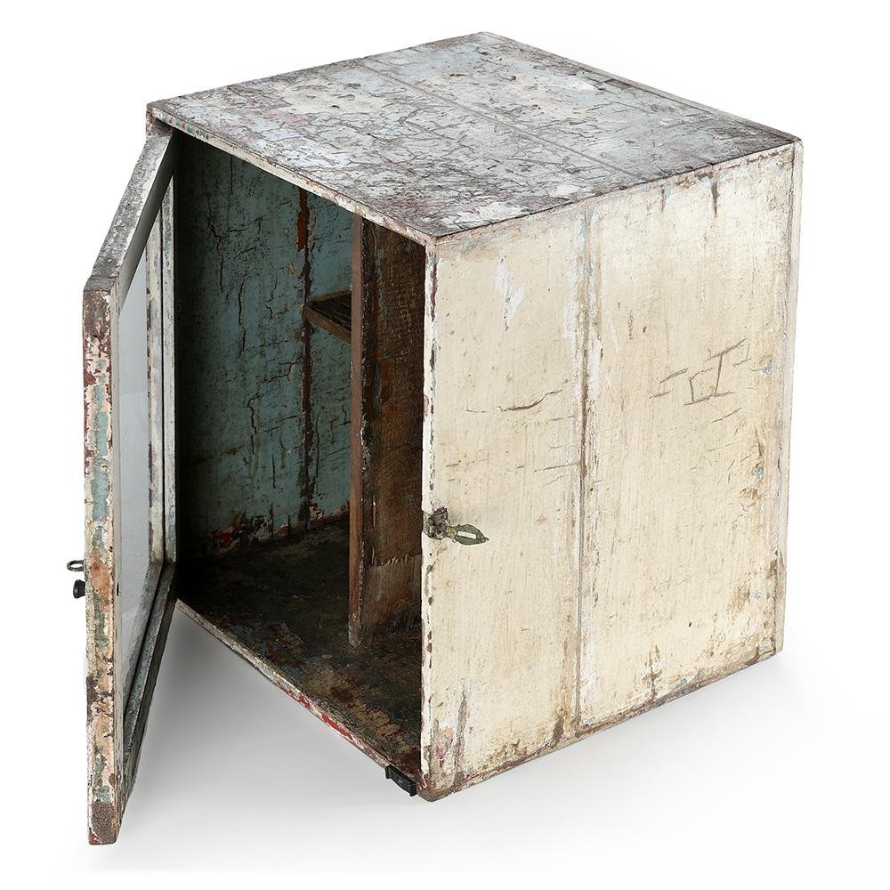 Cubic Display Case in Patinated Wood for sale at Pamono