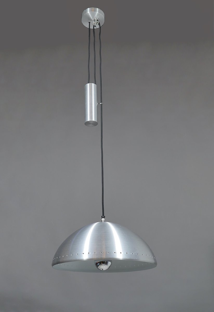 Massive Pendelleuchte Fresnel Uno 3 – Höhenverstellbar, Integrierte LED 7,5 W, Aluminium/Glas (90x9x160 Cm)