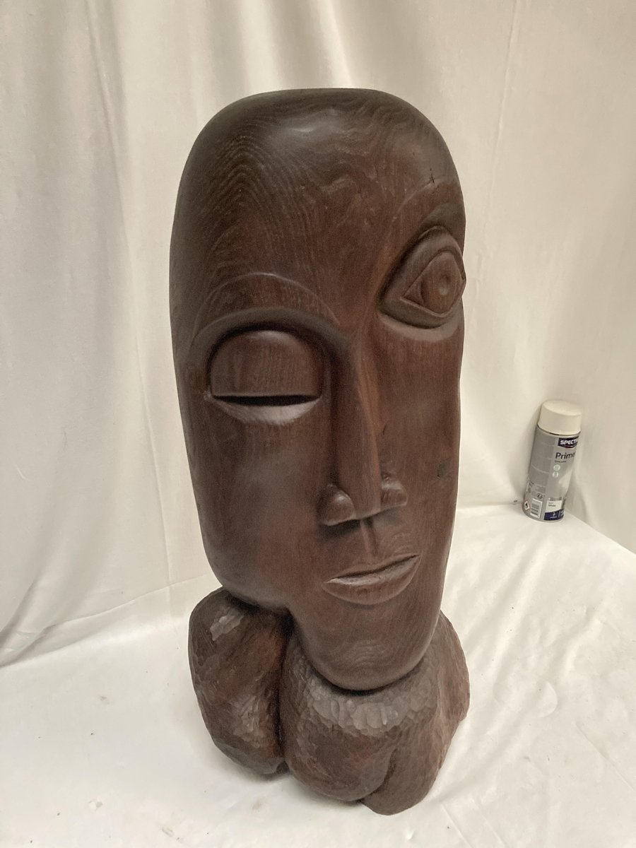 Face Sculpture, 1973, Wood for sale at Pamono