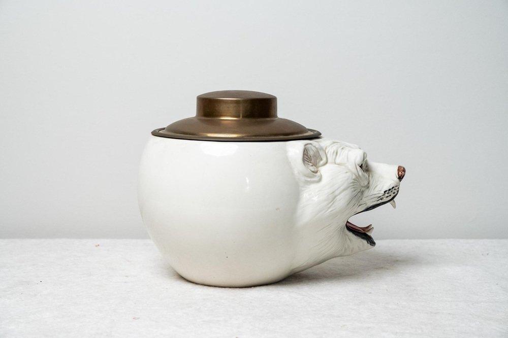 White Glazed Ceramic Ice Box, 1970s for sale at Pamono
