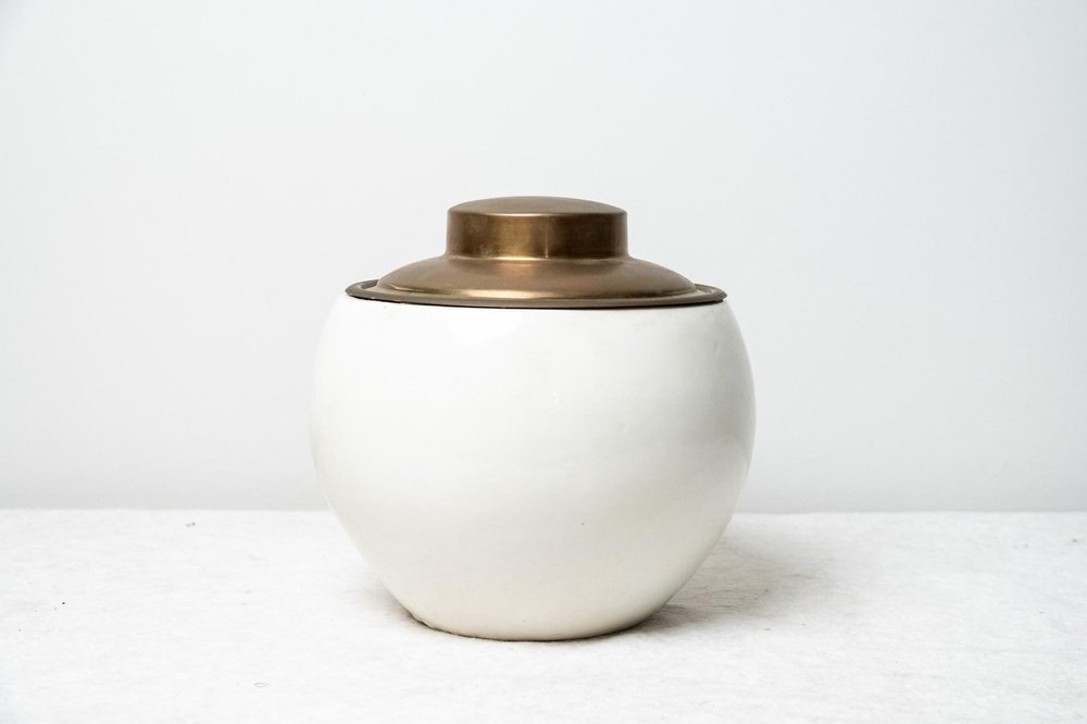 White Glazed Ceramic Ice Box, 1970s for sale at Pamono