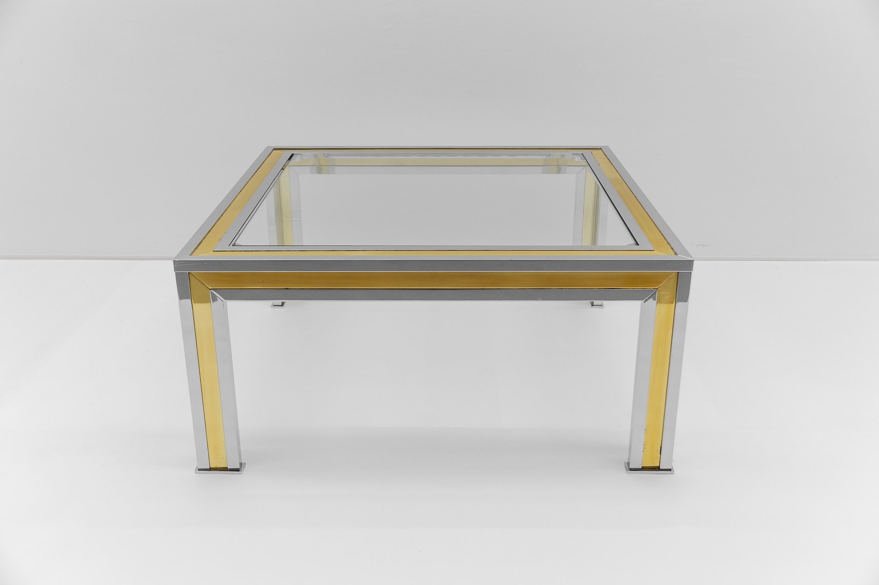 Square Bicolor Coffee Table, 1970s for sale at Pamono