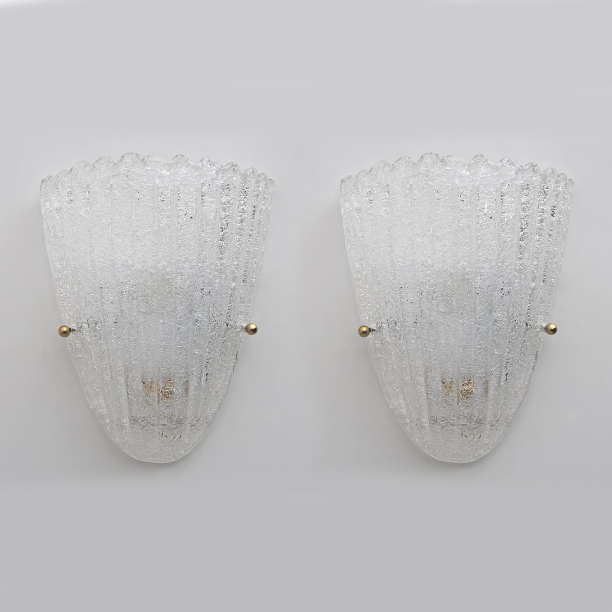 Mid-Century Italian Modern Murano Glass Shell Sconces in the style of ...