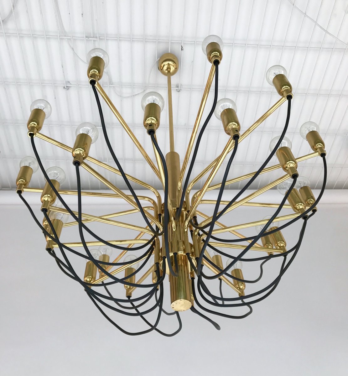 German Brass Chandelier from Staff, 1980s for sale at Pamono