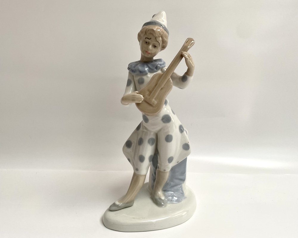 Buste En Porcelaine Irisé Pierrot - Vintage, Blanc, Céramique