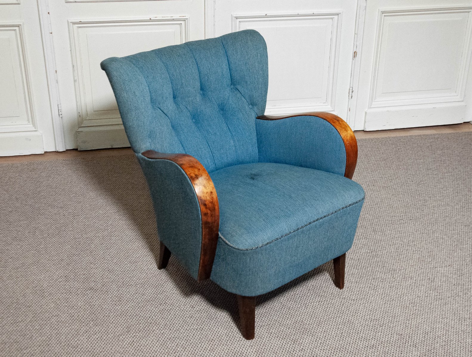 Art Nouveau Swedish Club Chair, 1940s for sale at Pamono