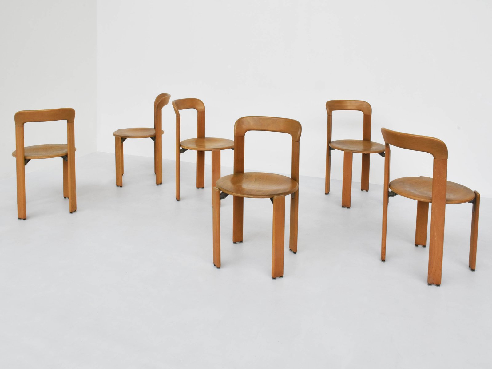 Chairs Mod. Rey Stuhl by Bruno Rey for Dietiker, Switzerland, 1971, Set ...