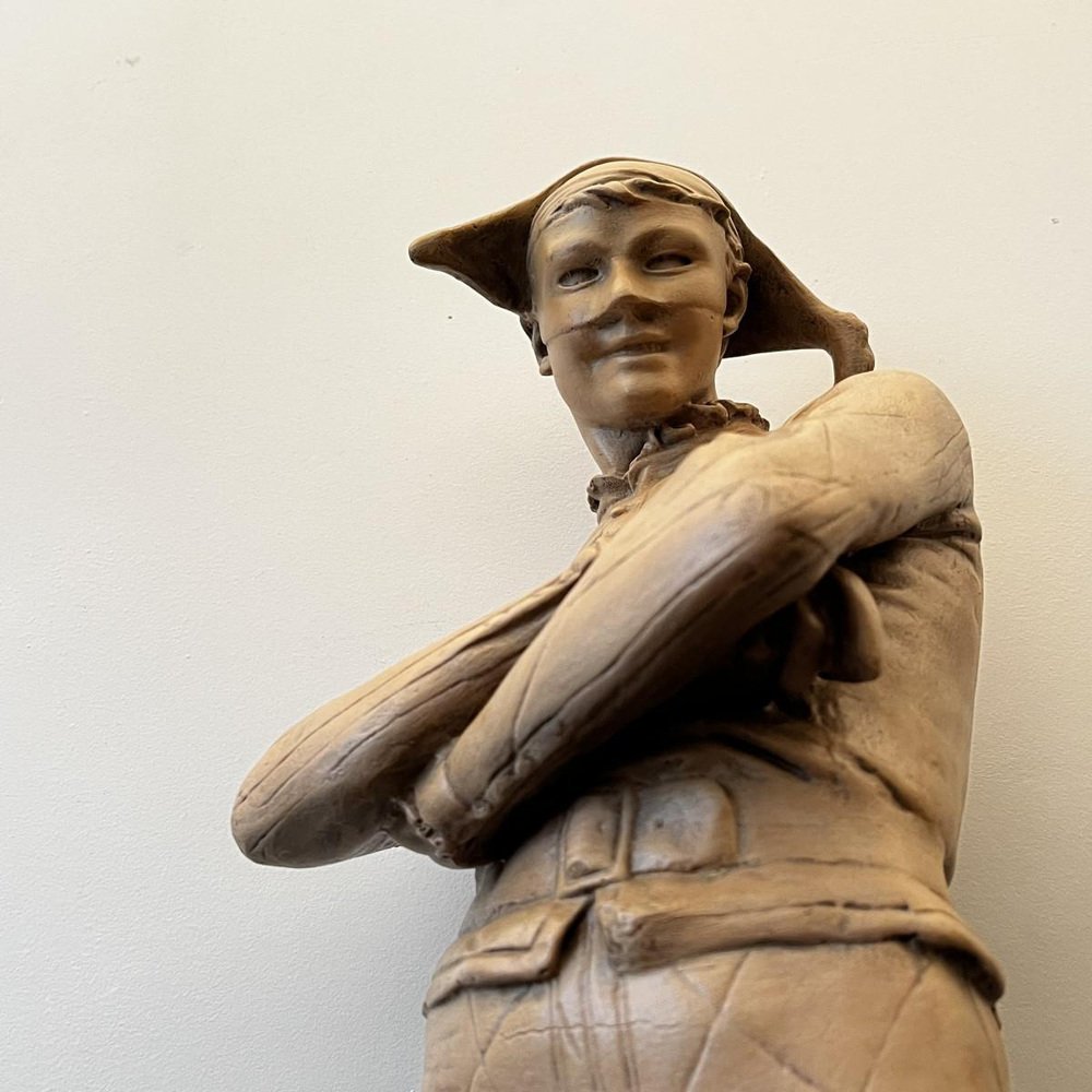 Harlequin Terracotta Sculpture by Charles René De Saint-Marceaux, 19th ...