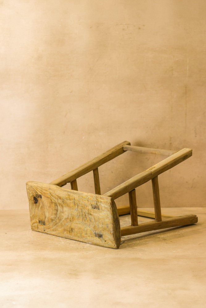 Vintage Rustic Elm Stool for sale at Pamono