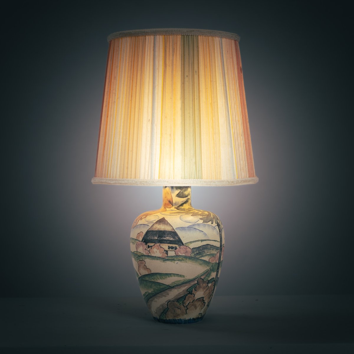 Art Nouveau Table Lamp by Großherzoglichen Keramik-Manufaktur Darmstadt ...