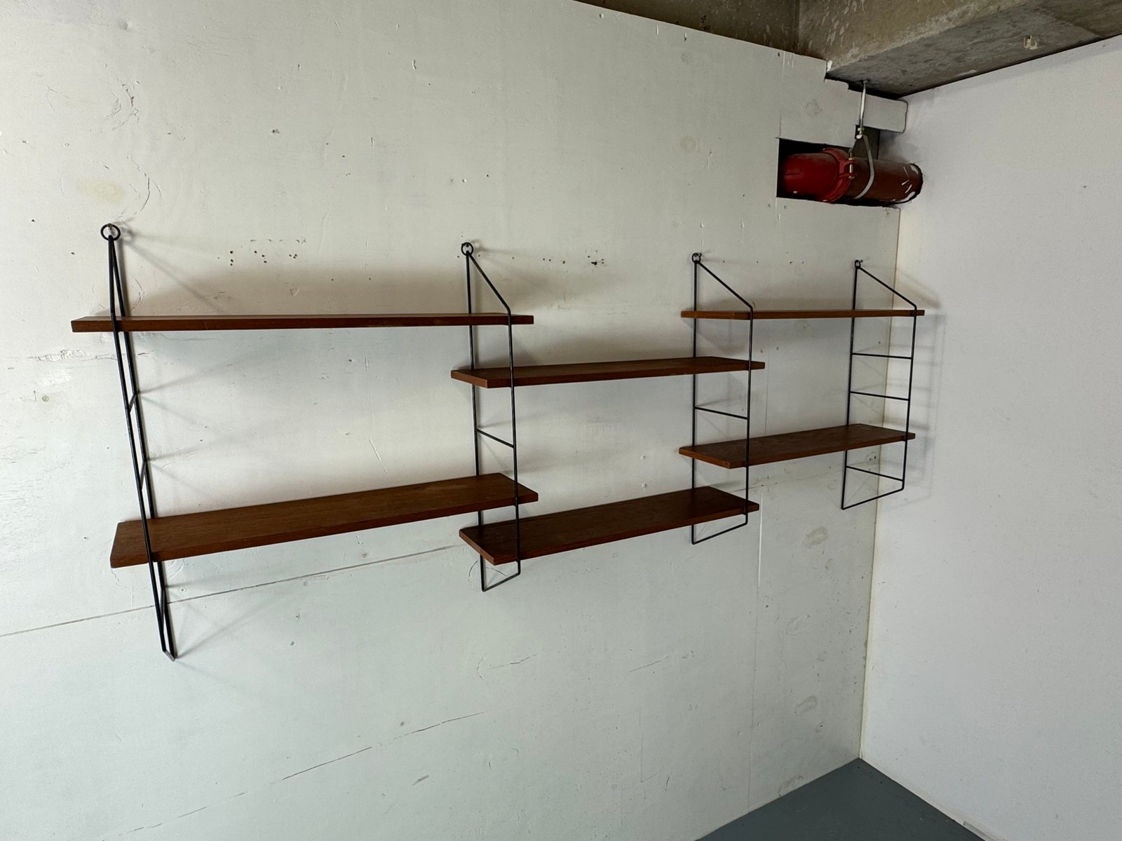Mid-Century Modern Teak and Steel String Wall System by Kajsa & Nils ...